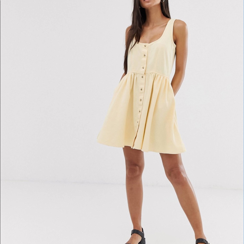 ASOS Design Petite denim skater mini dress
